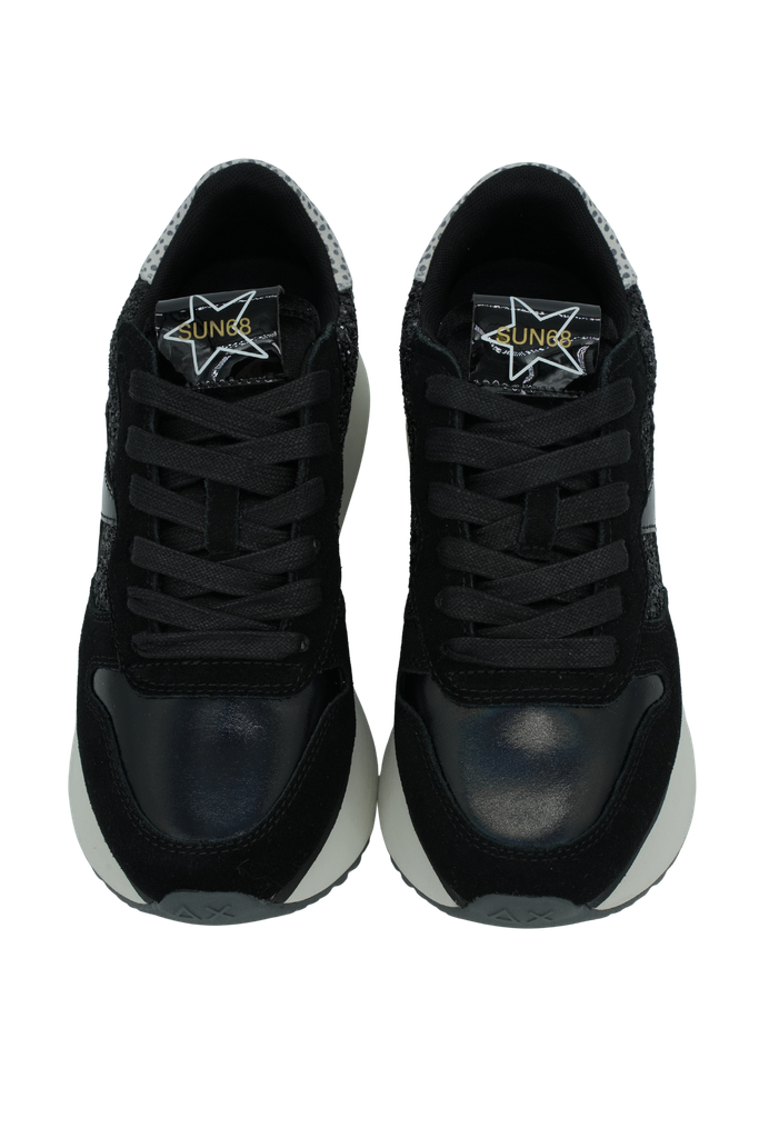 SUN68 - BASKETS "BIG STARGIRL GLITTER" NOIRES