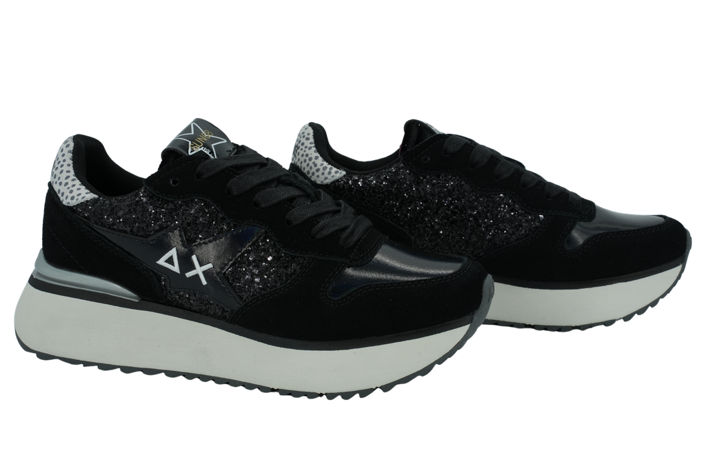 SUN68 - BASKETS "BIG STARGIRL GLITTER" NOIRES