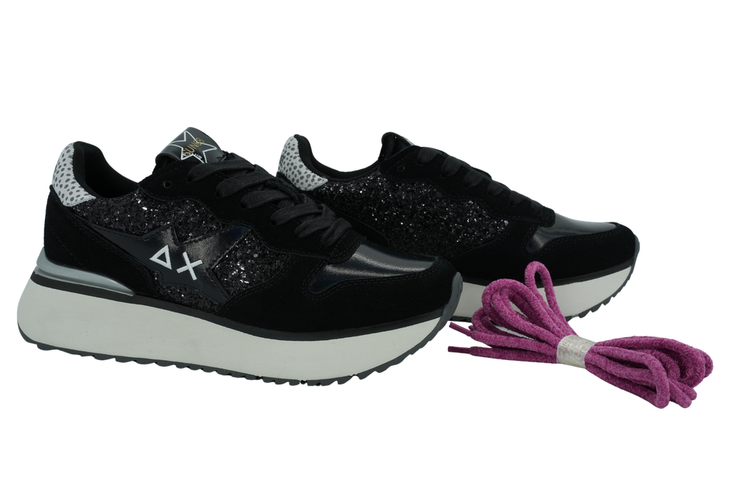 SUN68 - BASKETS "BIG STARGIRL GLITTER" NOIRES