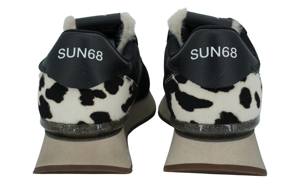 SUN68 - BASKETS "STARGIRL ANIMALIER" NOIRES ET BEIGES