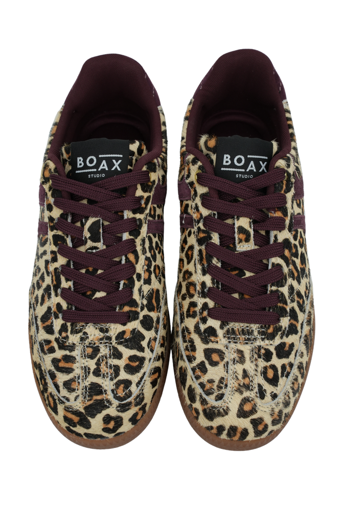 BOAX - BASKETS "TRACE" LÉOPARDS ET BORDEAUX