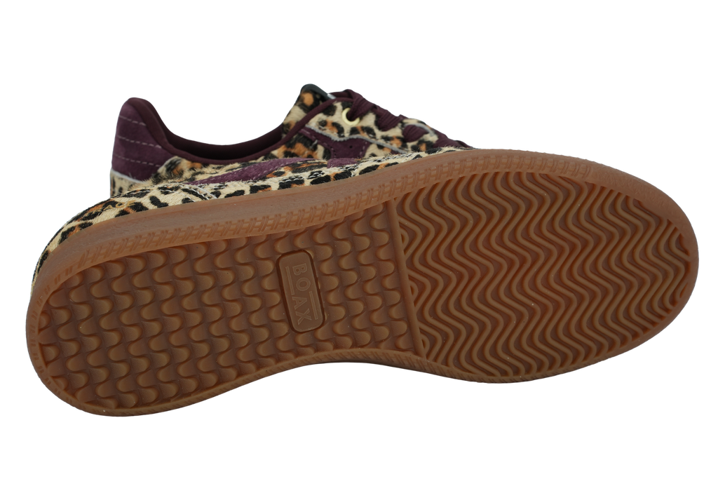 BOAX - BASKETS "TRACE" LÉOPARDS ET BORDEAUX