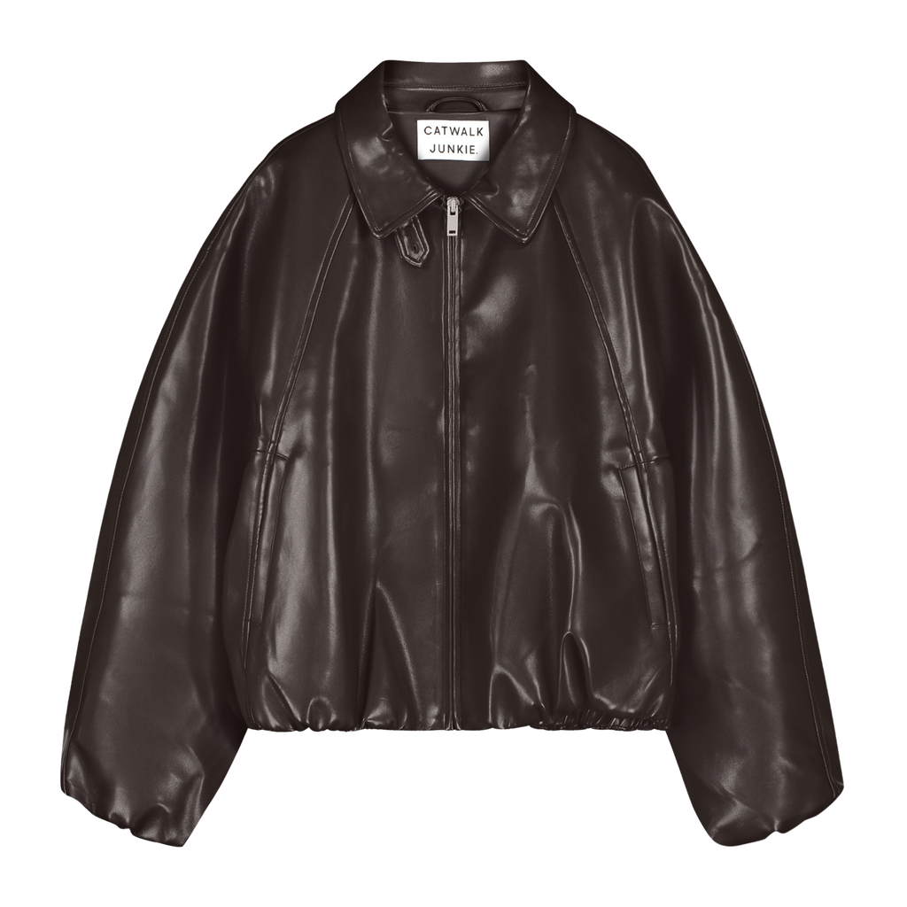 CATWALK JUNKIE - VESTE EN CUIR VÉGAN MARRON