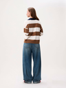CATWALK JUNKIE - POLO COL V CARAMEL ET BLEU MARINE