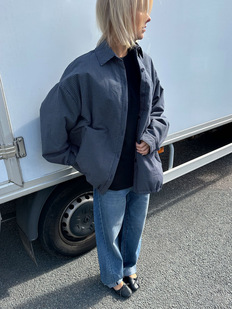 CATWALK JUNKIE - VESTE À CARREAUX MATELASSÉE LÉGÈRE BLEUE MARINE