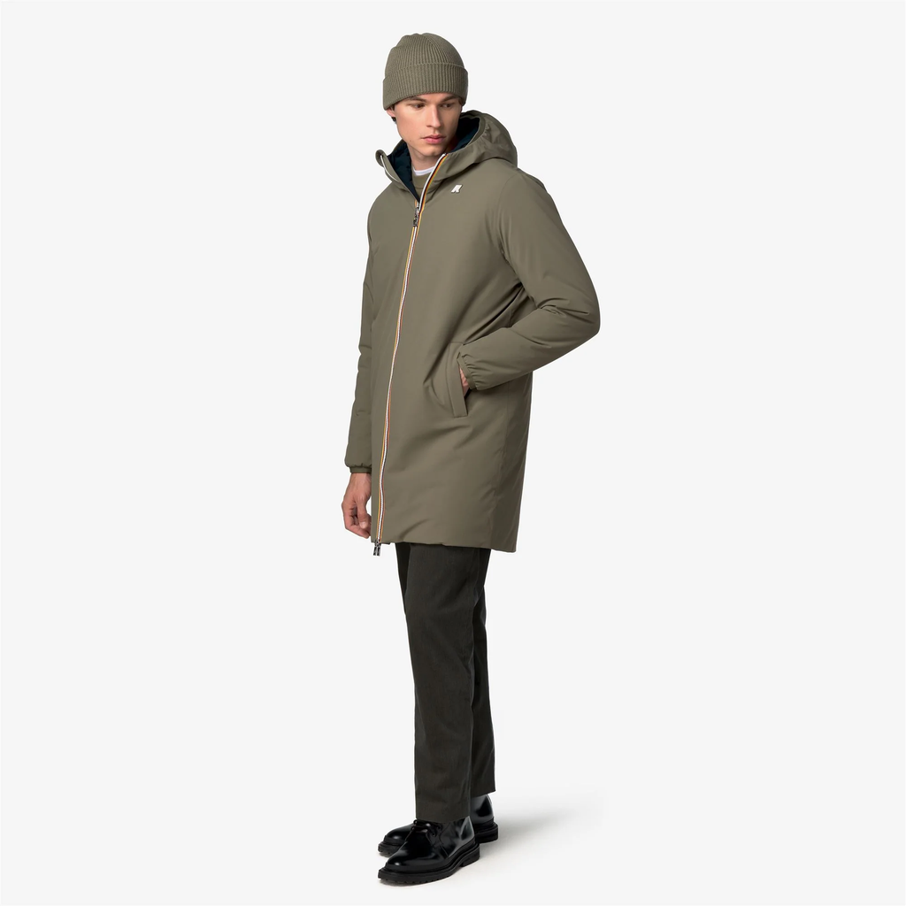 K-WAY - VESTE "JACOB ST WARM DOUBLE" KAKI ET BLEUE