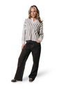 COLOURFUL REBEL - PULLOVER "BOBBI" BEIGE LIGNÉ BRUN