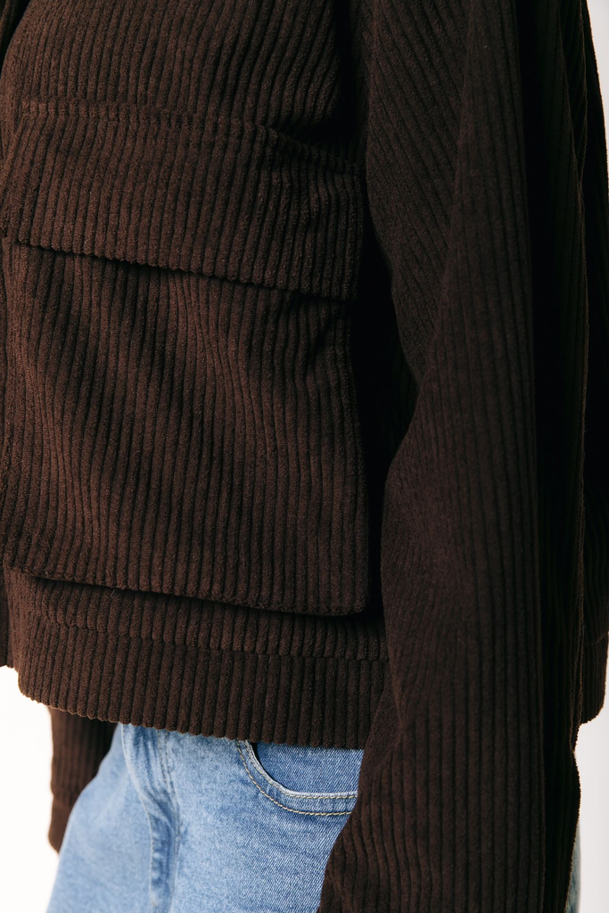 COLOURFUL REBEL - VESTE "JO" EN VELOUR MARRON