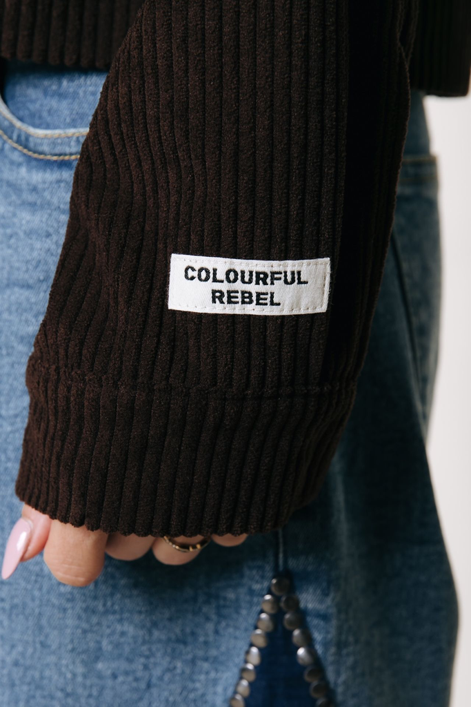 COLOURFUL REBEL - VESTE "JO" EN VELOUR MARRON