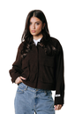 COLOURFUL REBEL - VESTE "JO" EN VELOUR MARRON