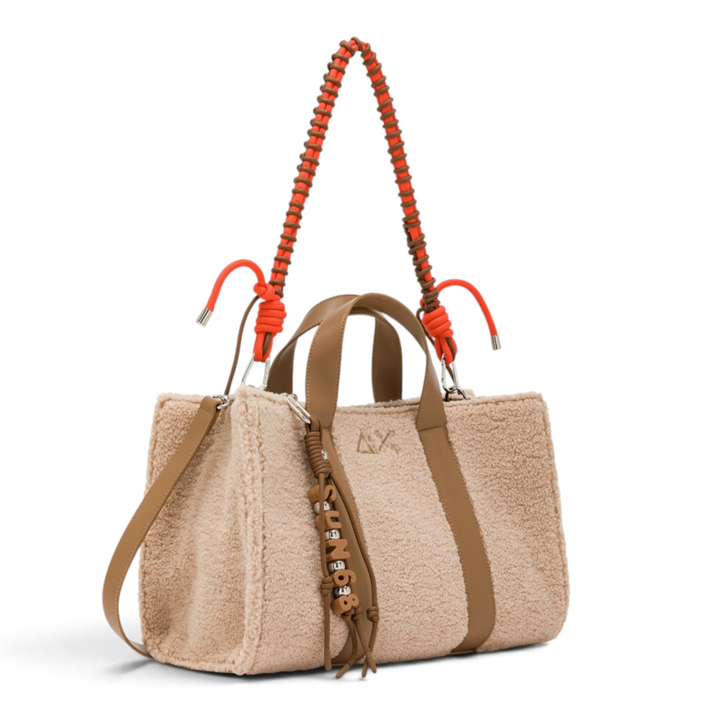 SUN68 - SAC CABAS BANDOULIÈRE TEDDY BEIGE