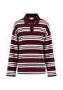 HARPER AND YVE - SWEAT "POLLIE" LIGNÉ BLEU ET BORDEAUX