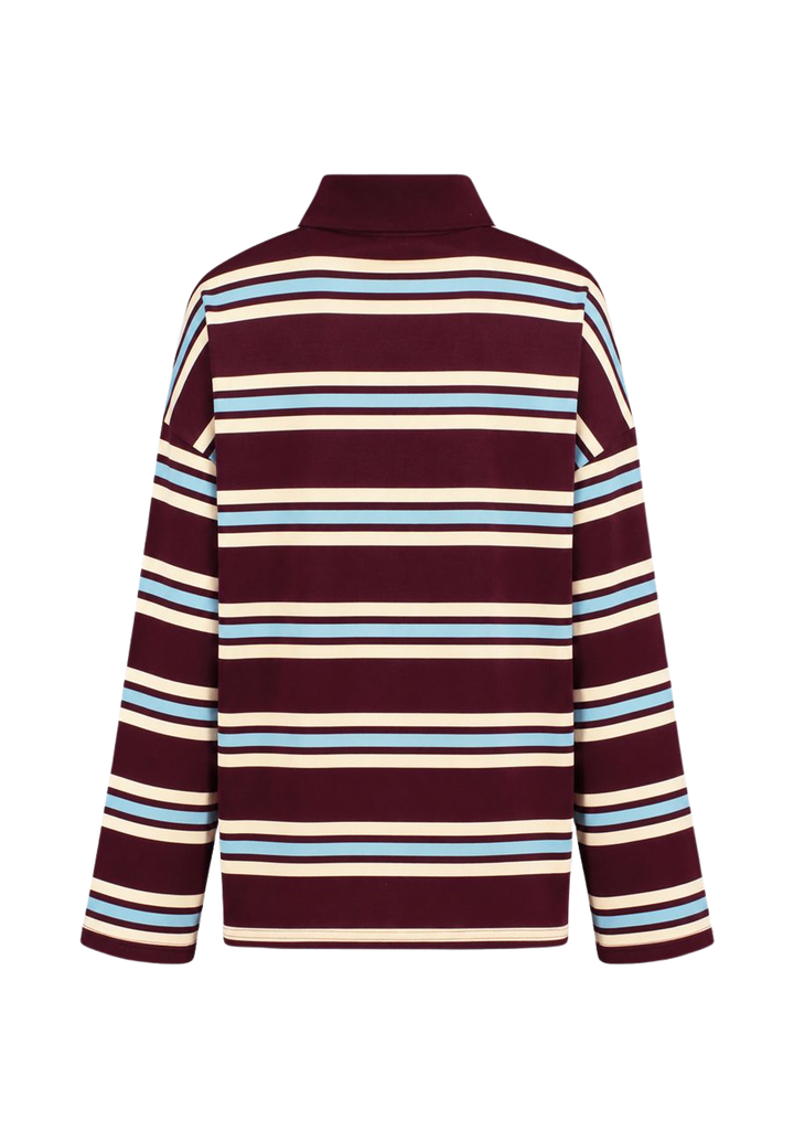 HARPER AND YVE - SWEAT "POLLIE" LIGNÉ BLEU ET BORDEAUX