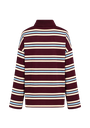 HARPER AND YVE - SWEAT "POLLIE" LIGNÉ BLEU ET BORDEAUX