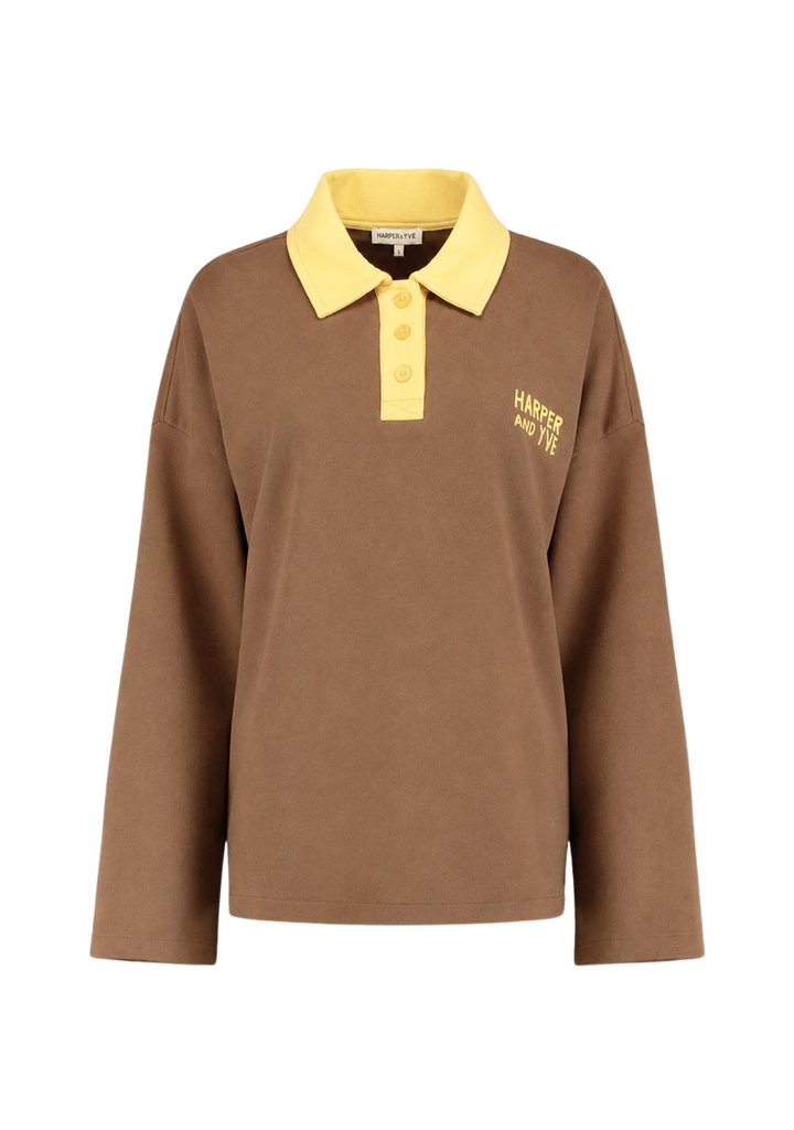 HARPER AND YVE - SWEAT "POLLIE" BRUN ET JAUNE