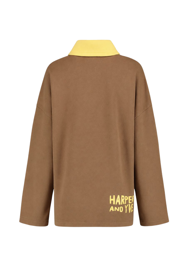 HARPER AND YVE - SWEAT "POLLIE" BRUN ET JAUNE