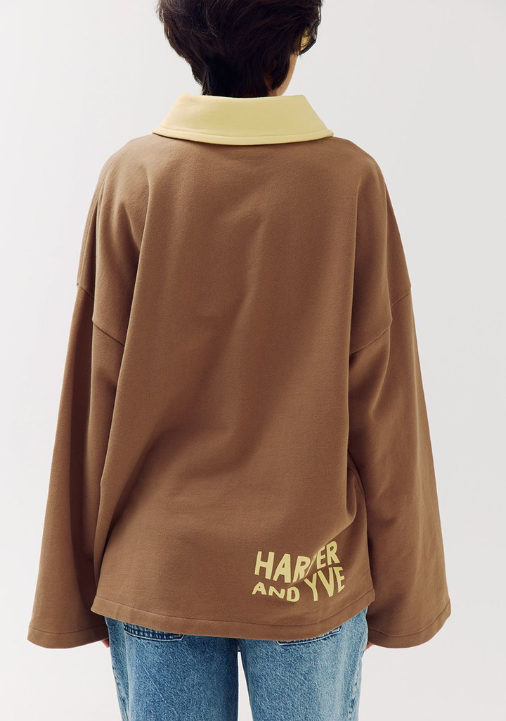 HARPER AND YVE - SWEAT "POLLIE" BRUN ET JAUNE