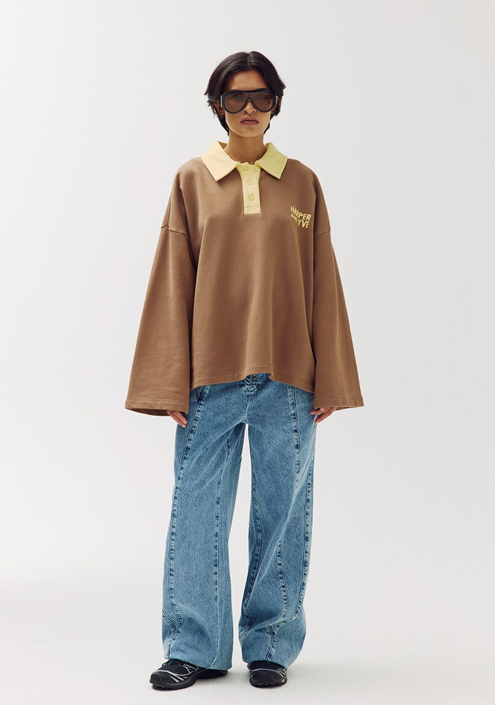 HARPER AND YVE - SWEAT "POLLIE" BRUN ET JAUNE