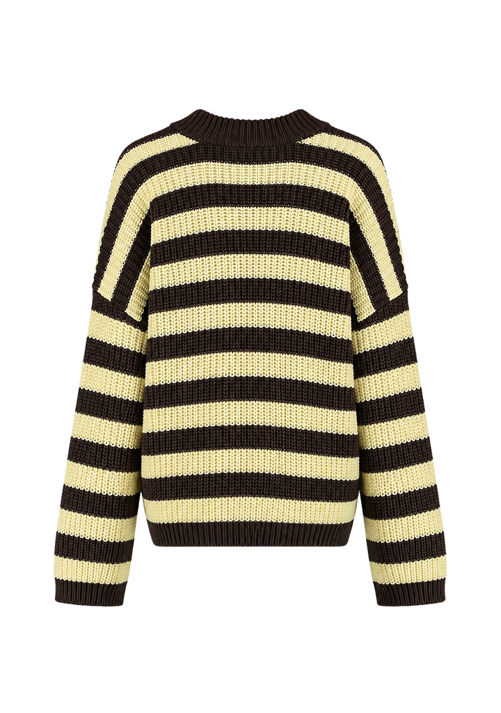 HARPER AND YVE - PULLOVER "ALICE" JAUNE ET BRUN