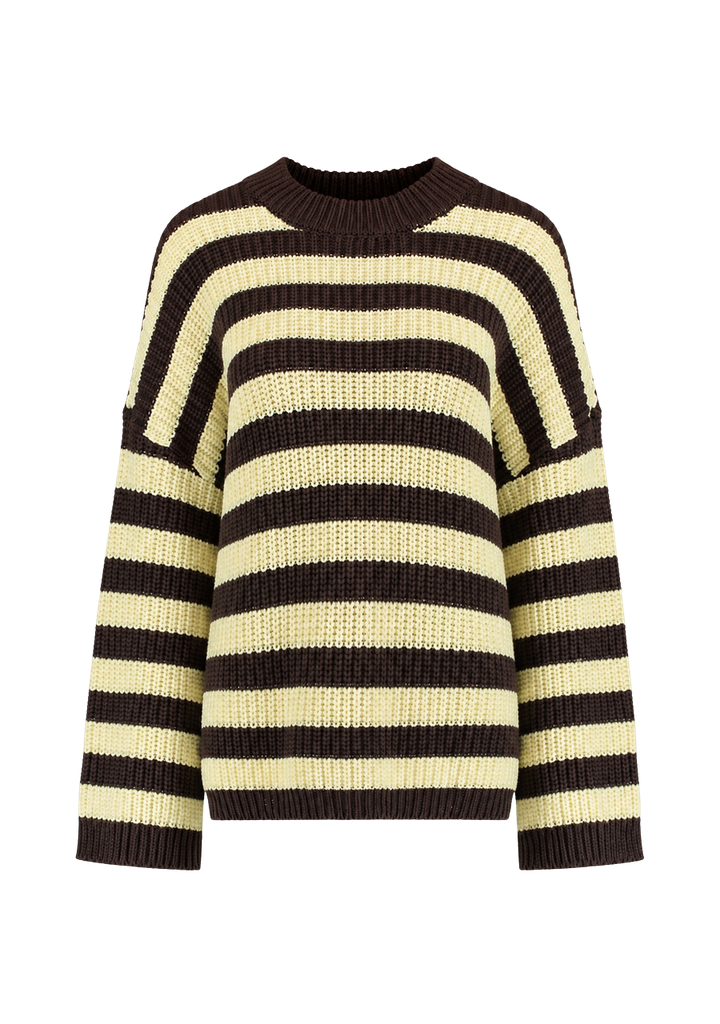 HARPER AND YVE - PULLOVER "ALICE" JAUNE ET BRUN
