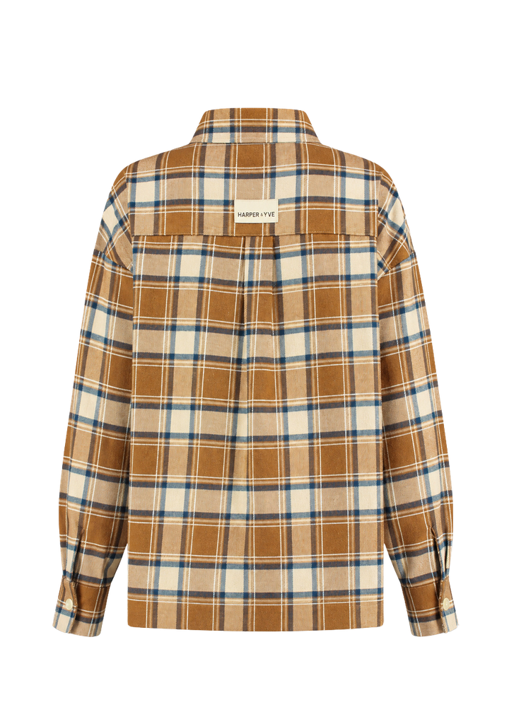 HARPER AND YVE - CHEMISE "SELENA" BEIGE ET BLEUE