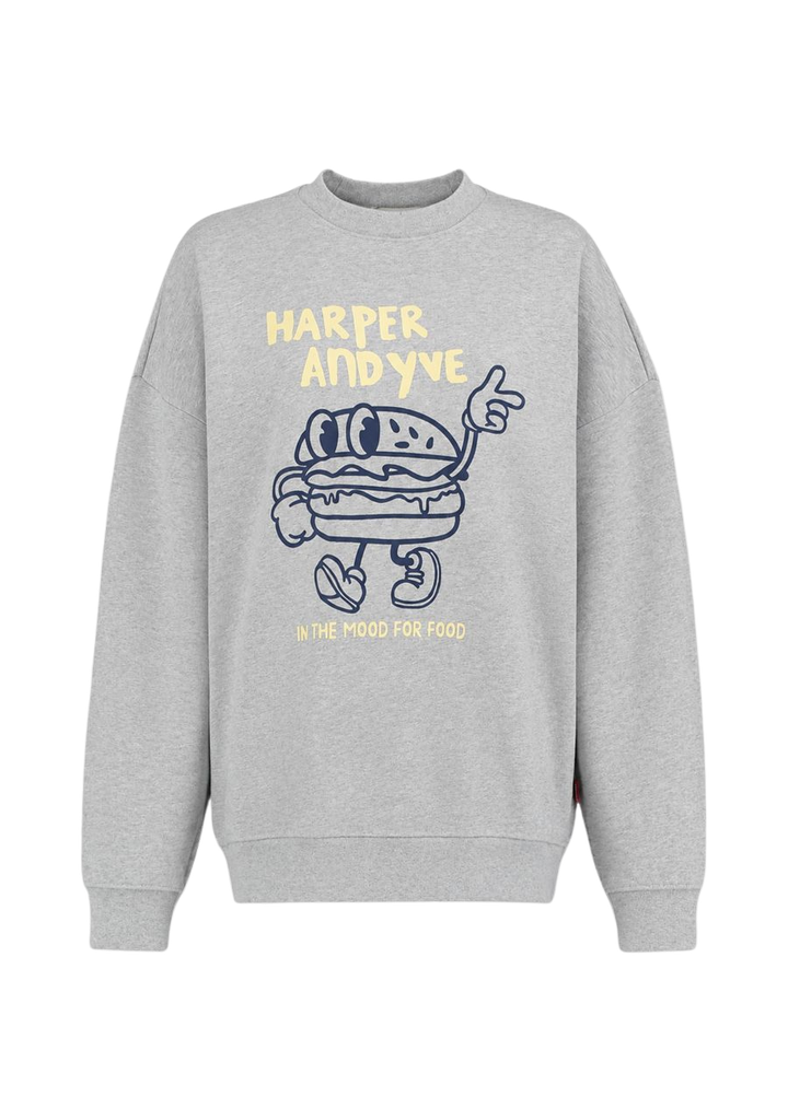HARPER AND YVE - PULLOVER "MOODFORFOOD" GRIS