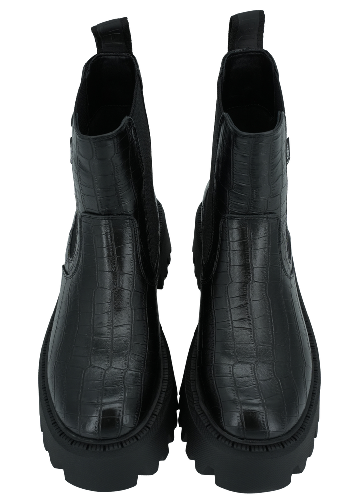 BUFFALO - BOOTS CHELSEA "ASPEN" CROCO NOIRES