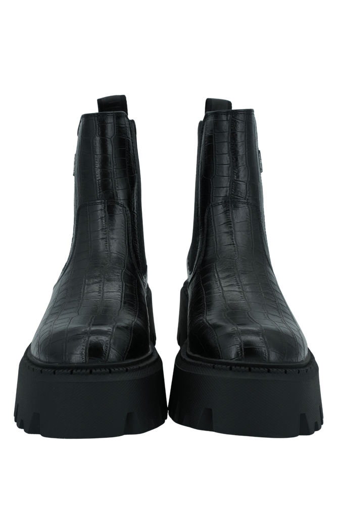 BUFFALO - BOOTS CHELSEA "ASPEN" CROCO NOIRES