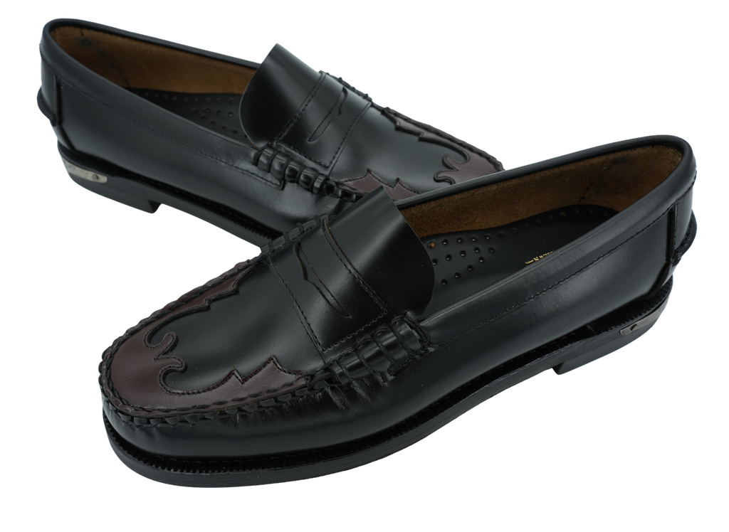 SEBAGO - MOCASSINS "DAN SCARABEO" NOIRS ET BORDEAUX