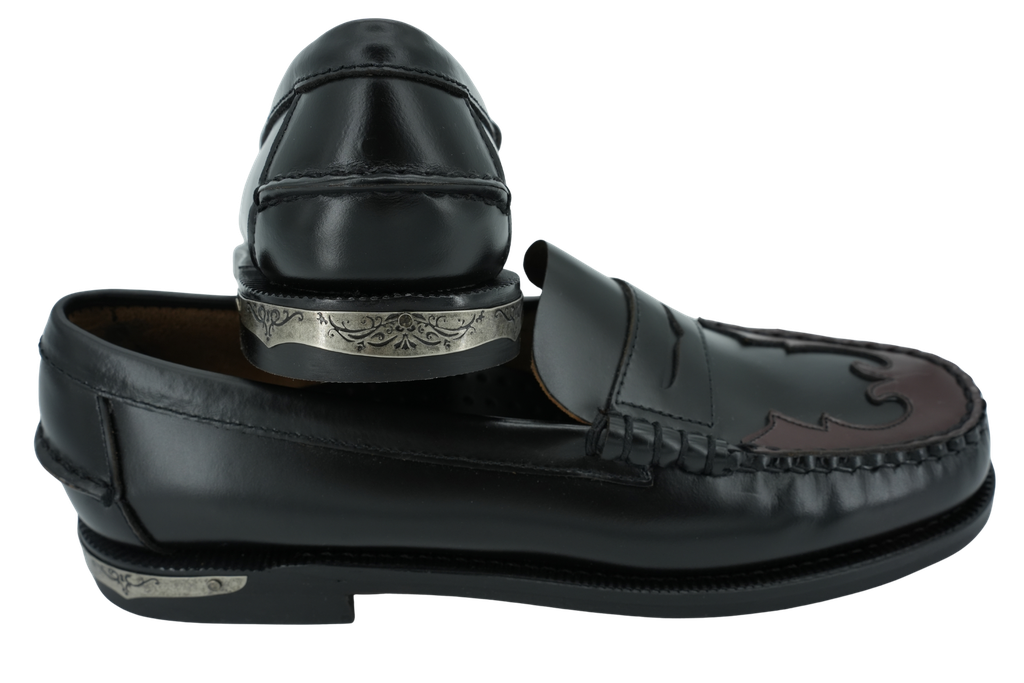 SEBAGO - MOCASSINS "DAN SCARABEO" NOIRS ET BORDEAUX