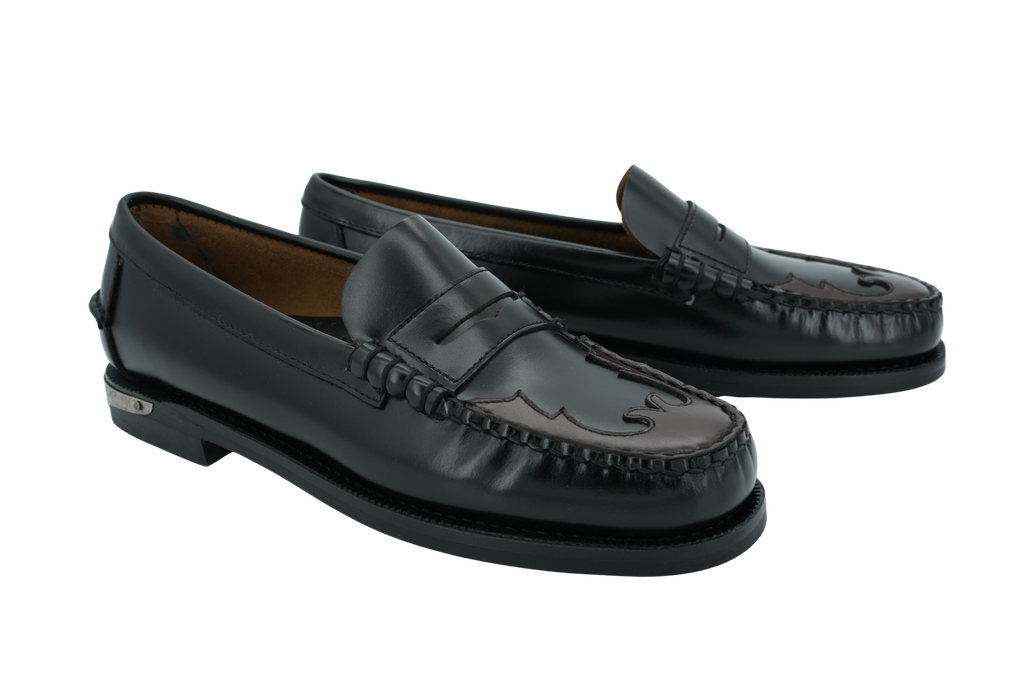 SEBAGO - MOCASSINS "DAN SCARABEO" NOIRS ET BORDEAUX