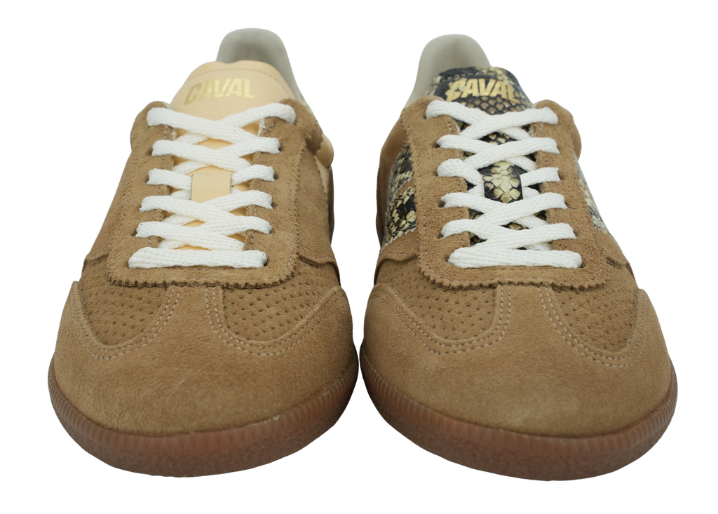 CAVAL - BASKETS "PULSE" BEIGES ET CROCOS