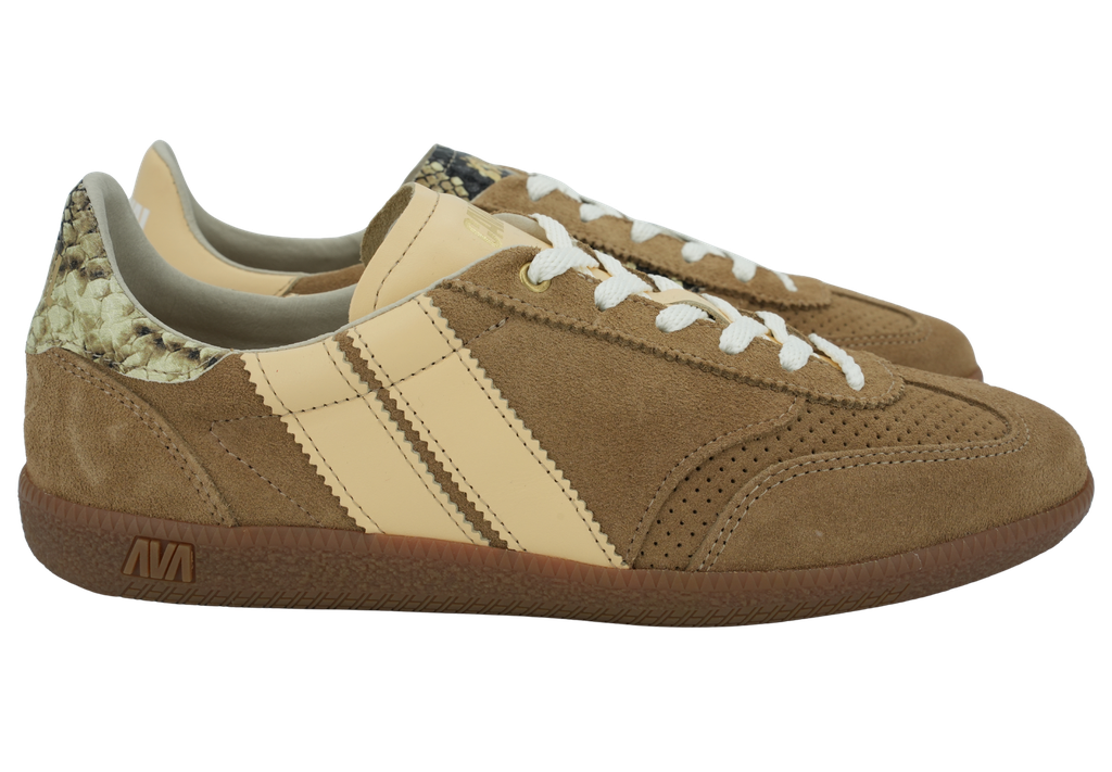 CAVAL - BASKETS "PULSE" BEIGES ET CROCOS