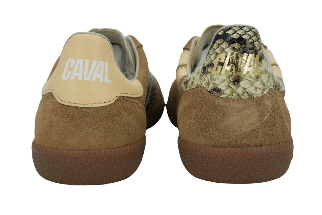 CAVAL - BASKETS "PULSE" BEIGES ET CROCOS