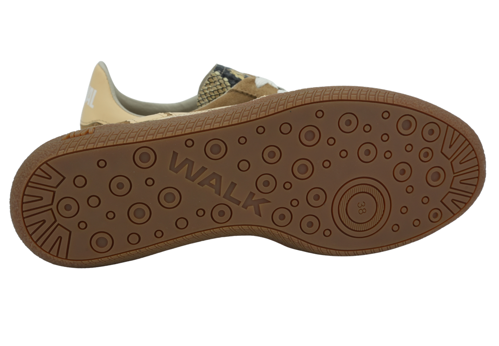 CAVAL - BASKETS "PULSE" BEIGES ET CROCOS