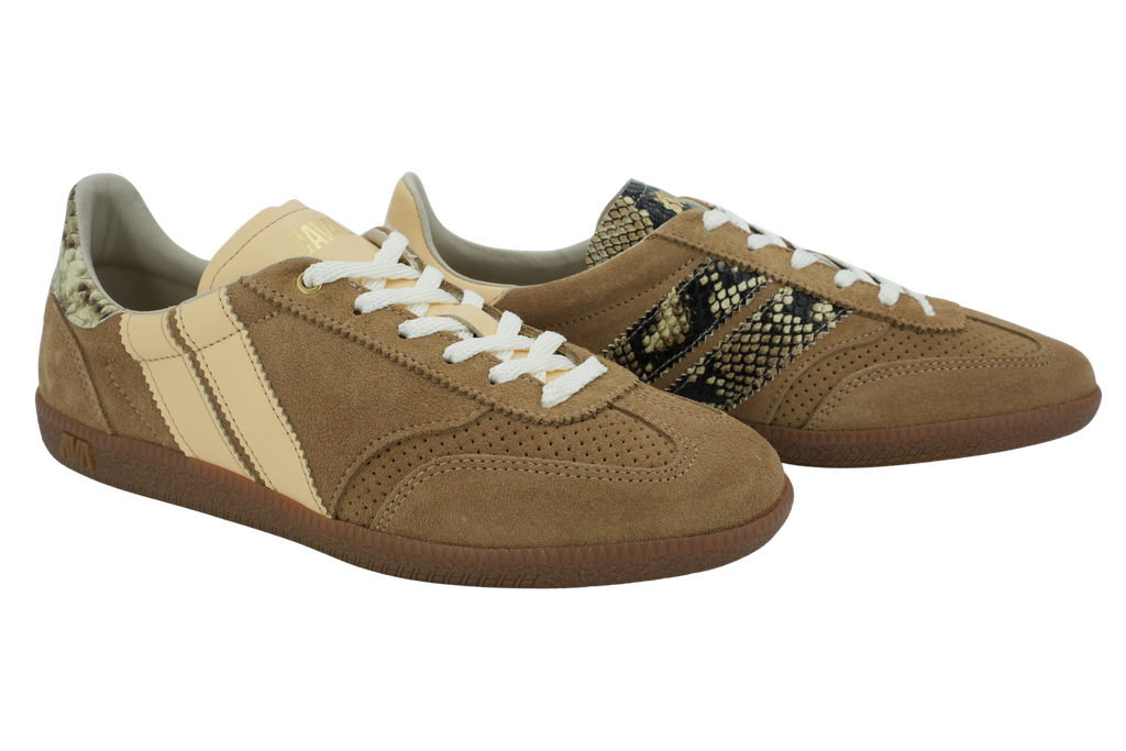 CAVAL - BASKETS "PULSE" BEIGES ET CROCOS