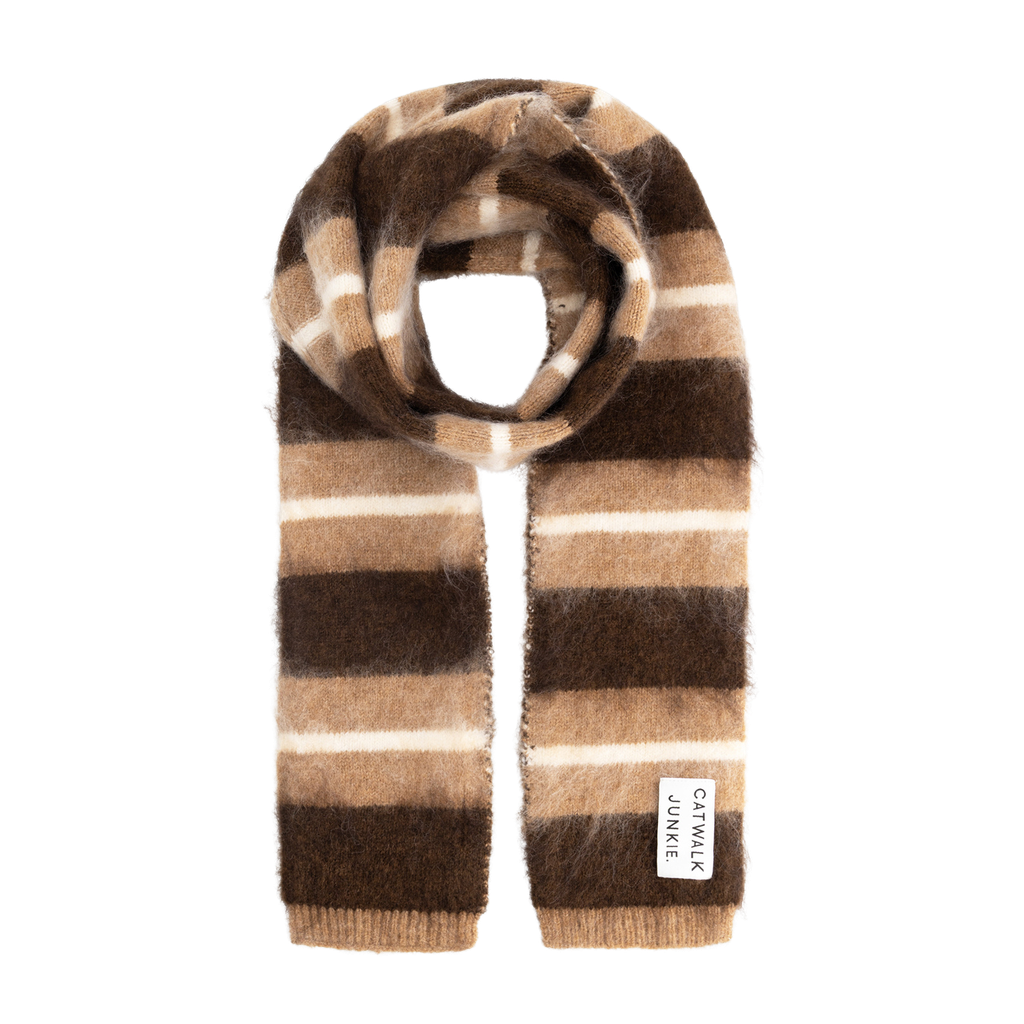CATWALK JUNKIE - ECHARPE LIGNÉE BEIGE ET MARRON