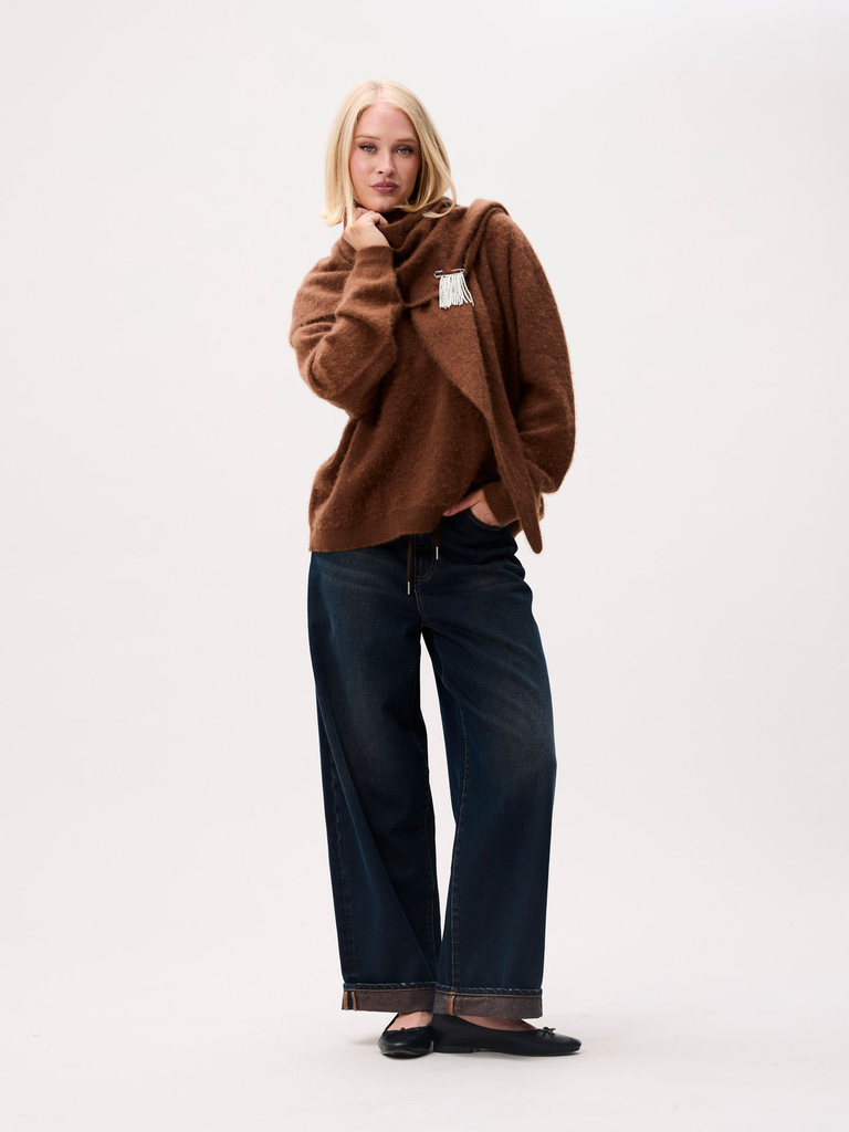 CATWALK JUNKIE - ECHARPE TRIANGLE EN MERINO COGNAC