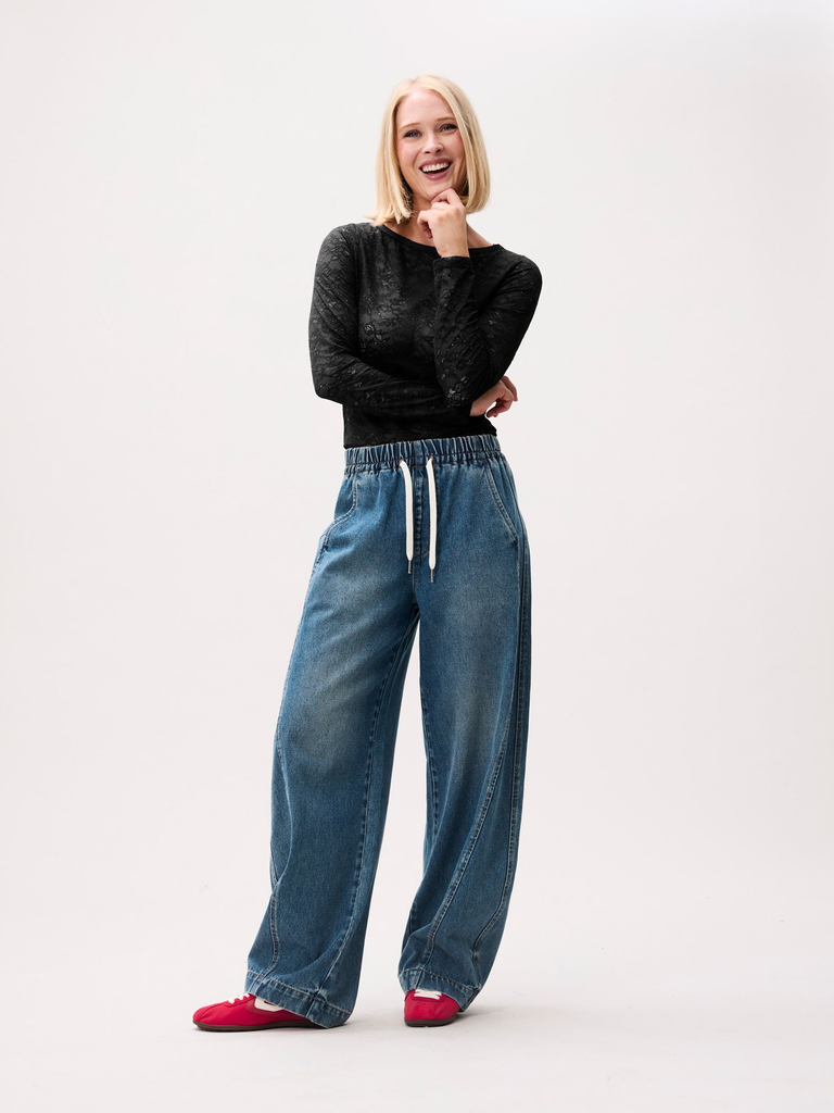 CATWALK JUNKIE - JEANS JOGGER BARREL BLEU FONCÉ