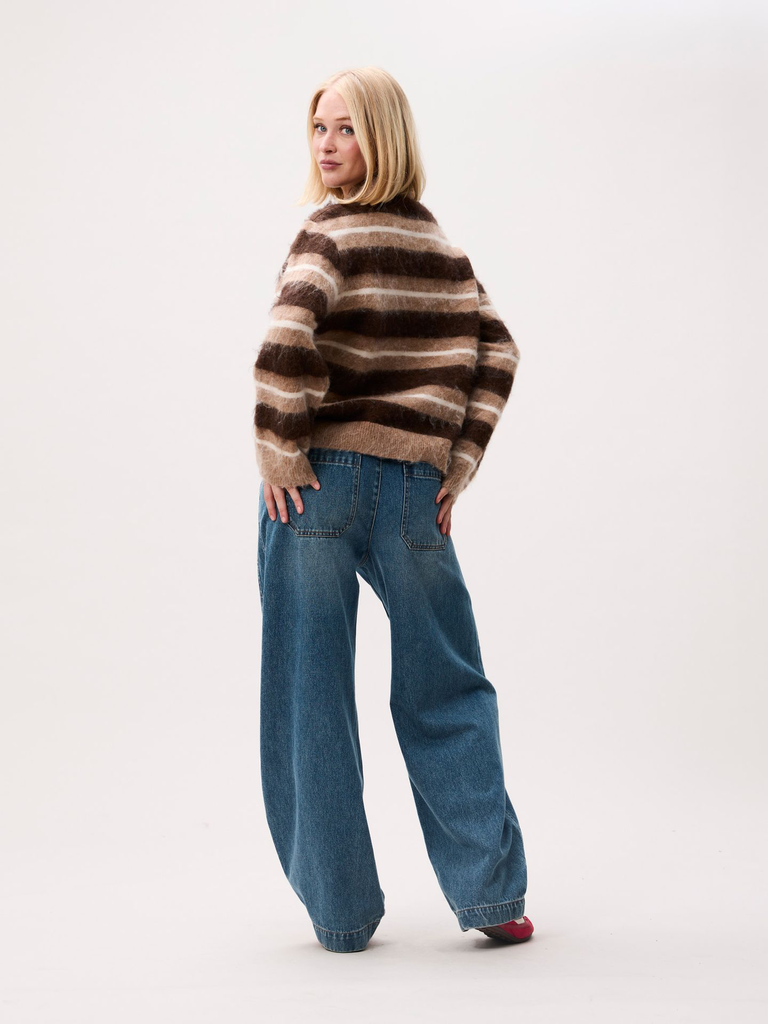 CATWALK JUNKIE - PULLOVER LIGNÉ BEIGE ET BRUN