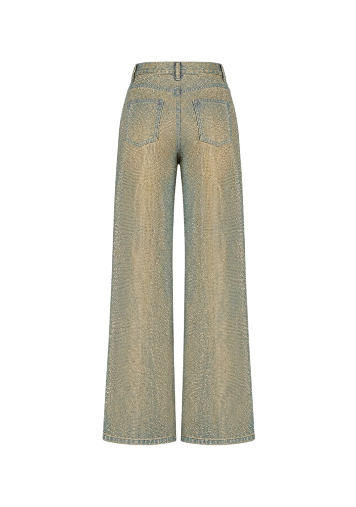 HARPER AND YVE - JEANS "YVE" À PAILLETTES TAUPE