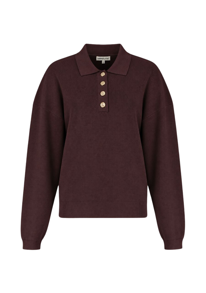 HARPER AND YVE - T-SHIRT LONGUES MANCHES "BOBBY" MARRON