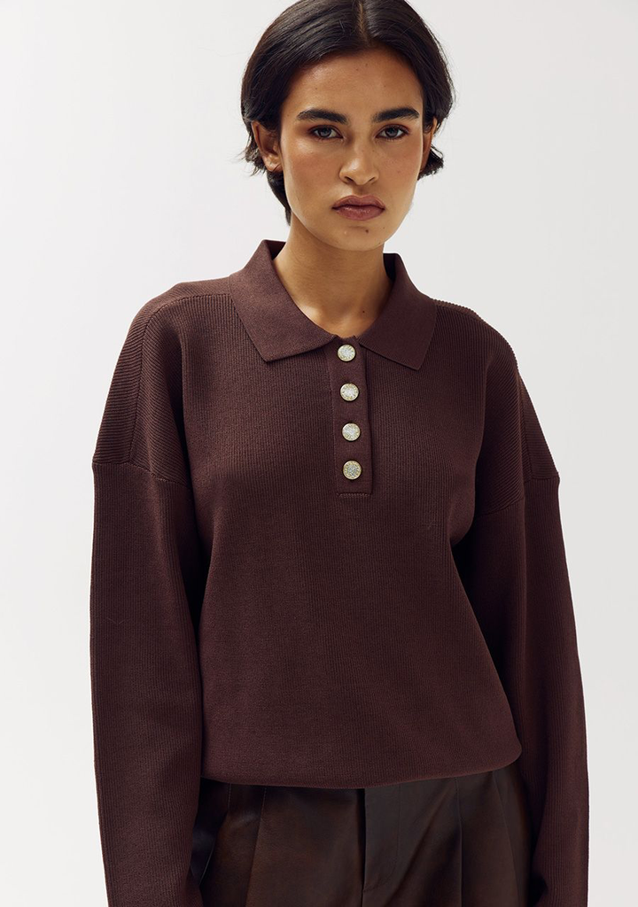 HARPER AND YVE - T-SHIRT LONGUES MANCHES "BOBBY" MARRON