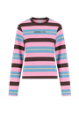 HARPER AND YVE - T-SHIRT LONGUES MANCHES "TAMMY" LIGNÉ ROSE/BLEU/BRUN