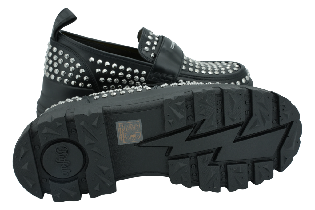 BUFFALO - LOAFER PIN BLACK/SILVER