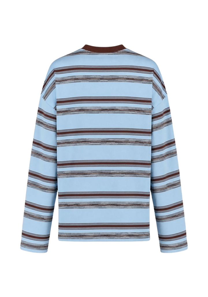 HARPER AND YVE - T-SHIRT LONGUES MANCHES "TOMMY" LIGNÉ BLEU ET BRUN