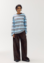 HARPER AND YVE - T-SHIRT LONGUES MANCHES "TOMMY" LIGNÉ BLEU ET BRUN