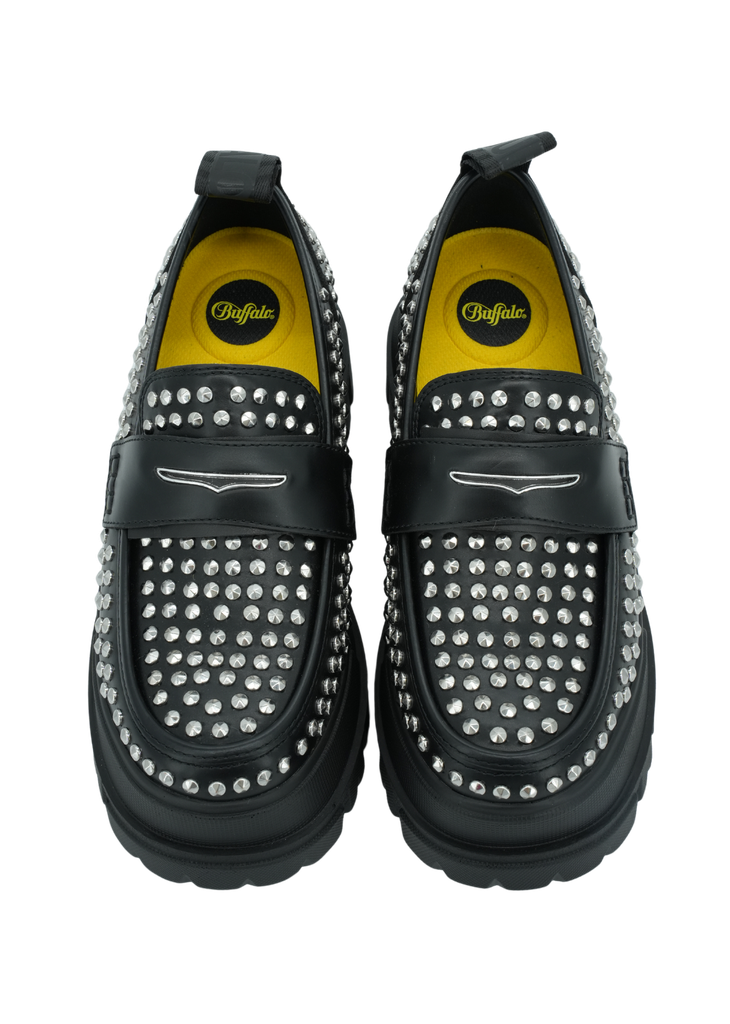 BUFFALO - LOAFER PIN BLACK/SILVER