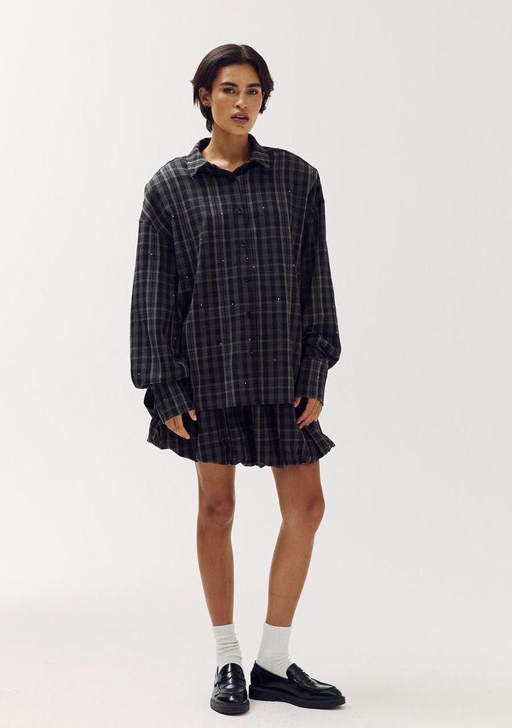 HARPER AND YVE - CHEMISE "KIM" À CARREAUX GRISE