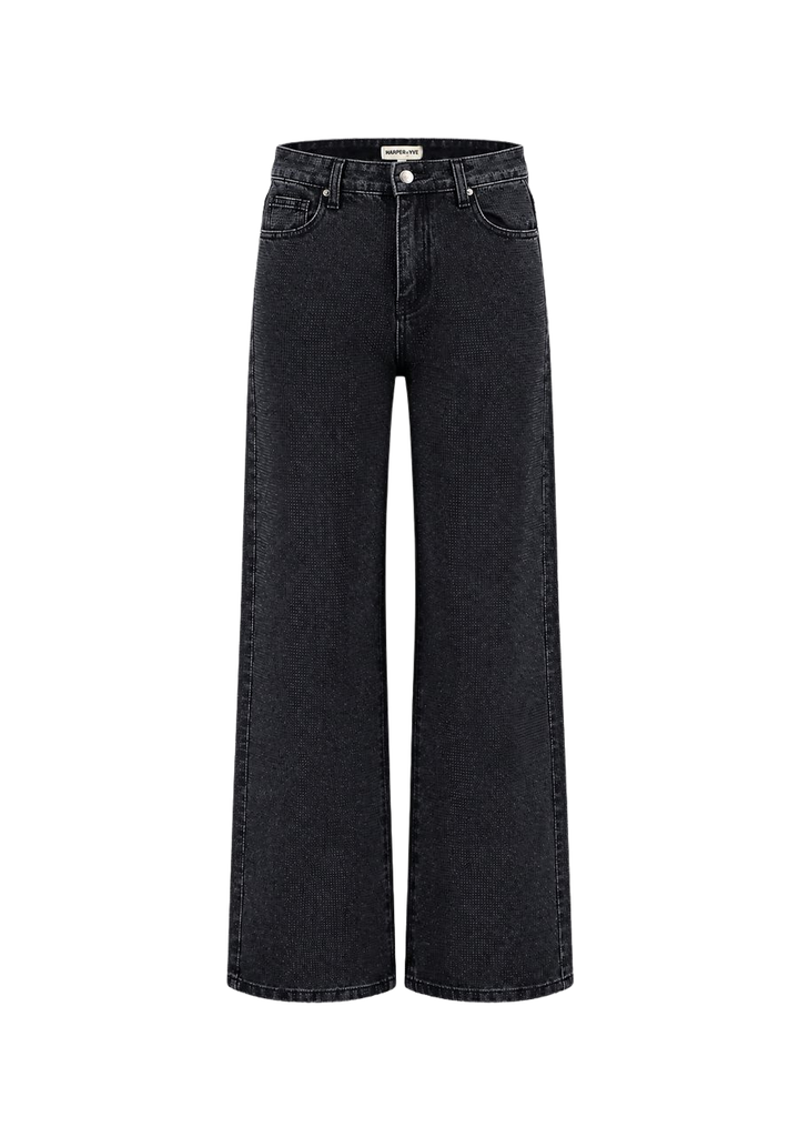 HARPER AND YVE - JEANS "YVE" À PAILLETTES NOIR